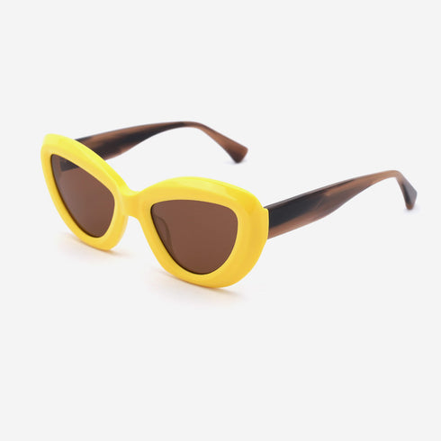 Butterfly-shaped with 3D effect Acetate Female Sunglasses  22A8074